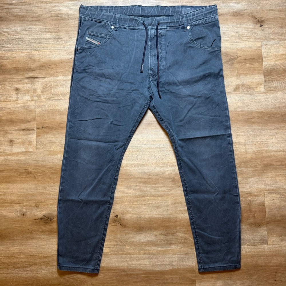Diesel Krooley-NE JoggJeans Mens 34 Blue Gray Tapered Stretch Drawstring Pants